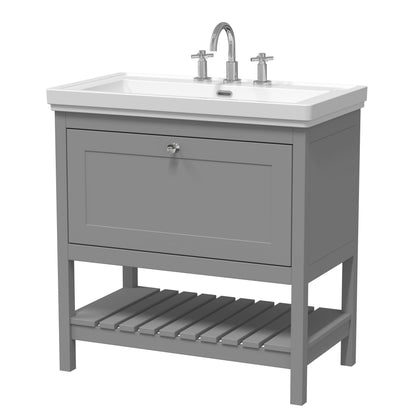 Hudson Reed Old London Bexley 500/600/800mm 1 Drawer Floor Standing Vanity Unit & Basin