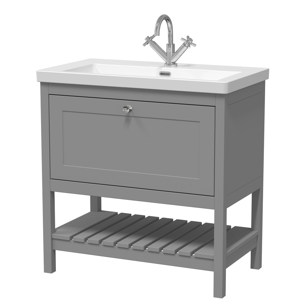 Hudson Reed Old London Bexley 500/600/800mm 1 Drawer Floor Standing Vanity Unit & Basin