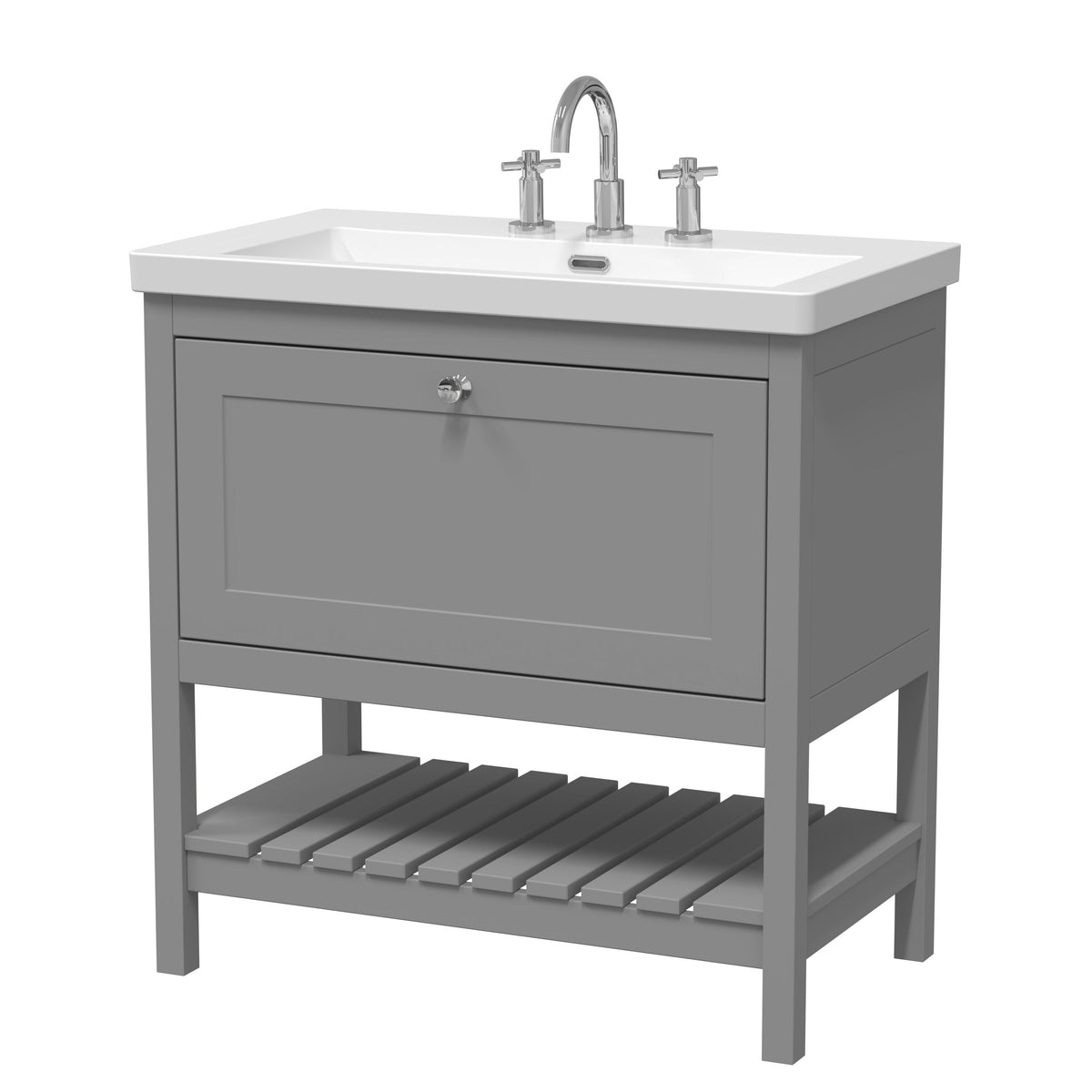 Hudson Reed Old London Bexley 500/600/800mm 1 Drawer Floor Standing Vanity Unit & Basin