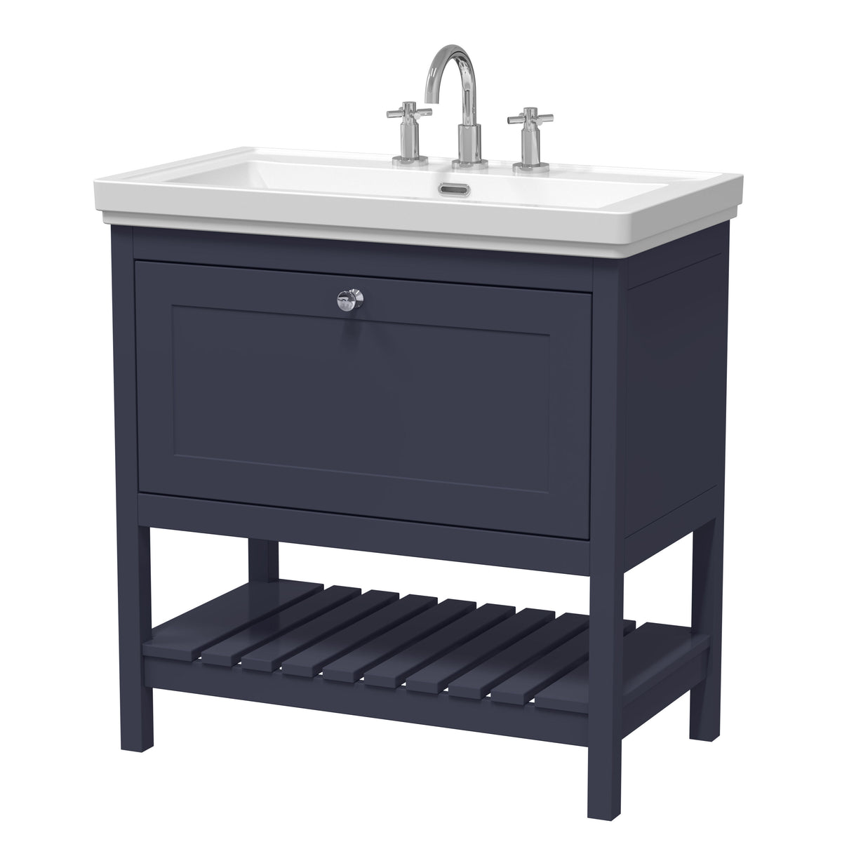 Hudson Reed Old London Bexley 500/600/800mm 1 Drawer Floor Standing Vanity Unit & Basin
