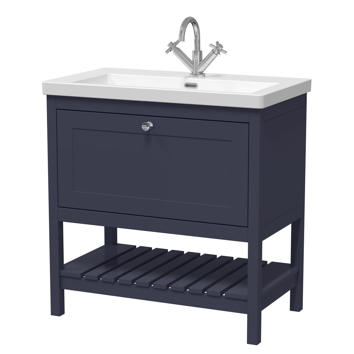 Hudson Reed Old London Bexley 500/600/800mm 1 Drawer Floor Standing Vanity Unit & Basin