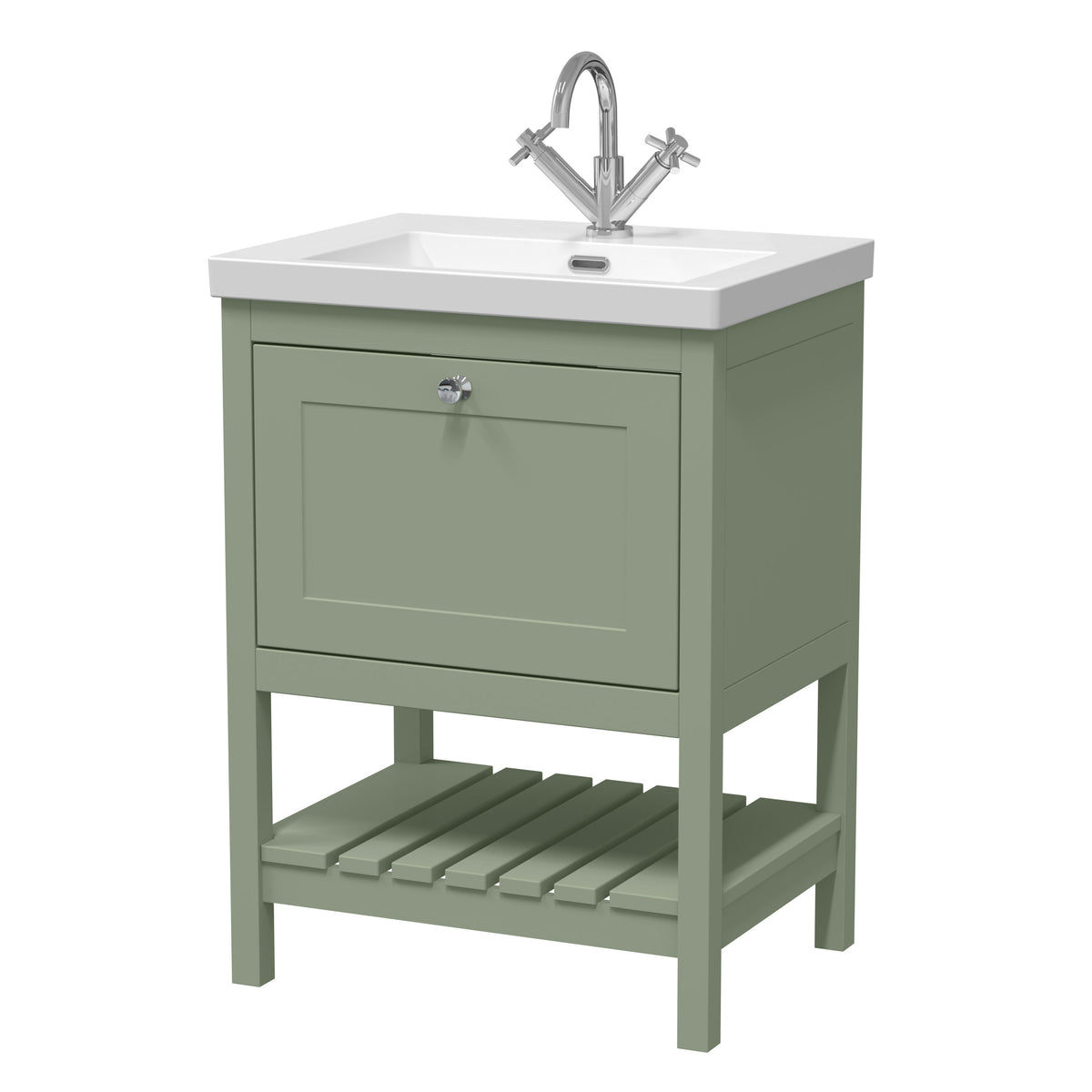 Hudson Reed Old London Bexley 500/600/800mm 1 Drawer Floor Standing Vanity Unit & Basin