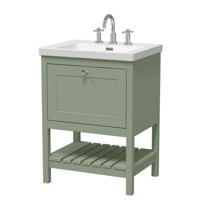 Hudson Reed Old London Bexley 500/600/800mm 1 Drawer Floor Standing Vanity Unit & Basin