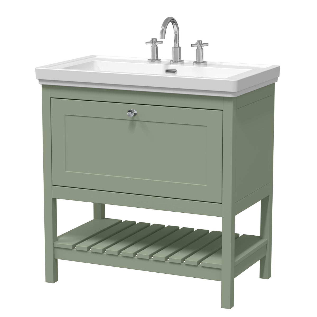 Hudson Reed Old London Bexley 500/600/800mm 1 Drawer Floor Standing Vanity Unit & Basin