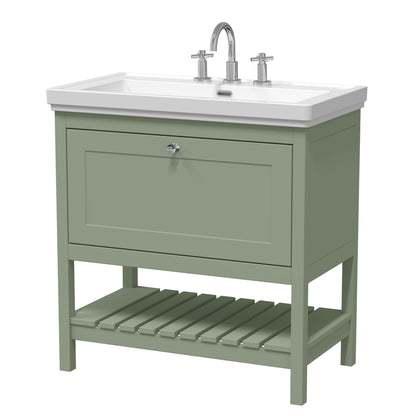 Hudson Reed Old London Bexley 500/600/800mm 1 Drawer Floor Standing Vanity Unit & Basin