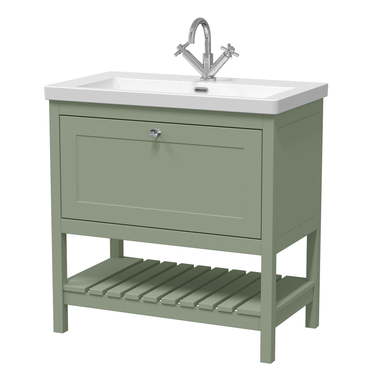 Hudson Reed Old London Bexley 500/600/800mm 1 Drawer Floor Standing Vanity Unit & Basin