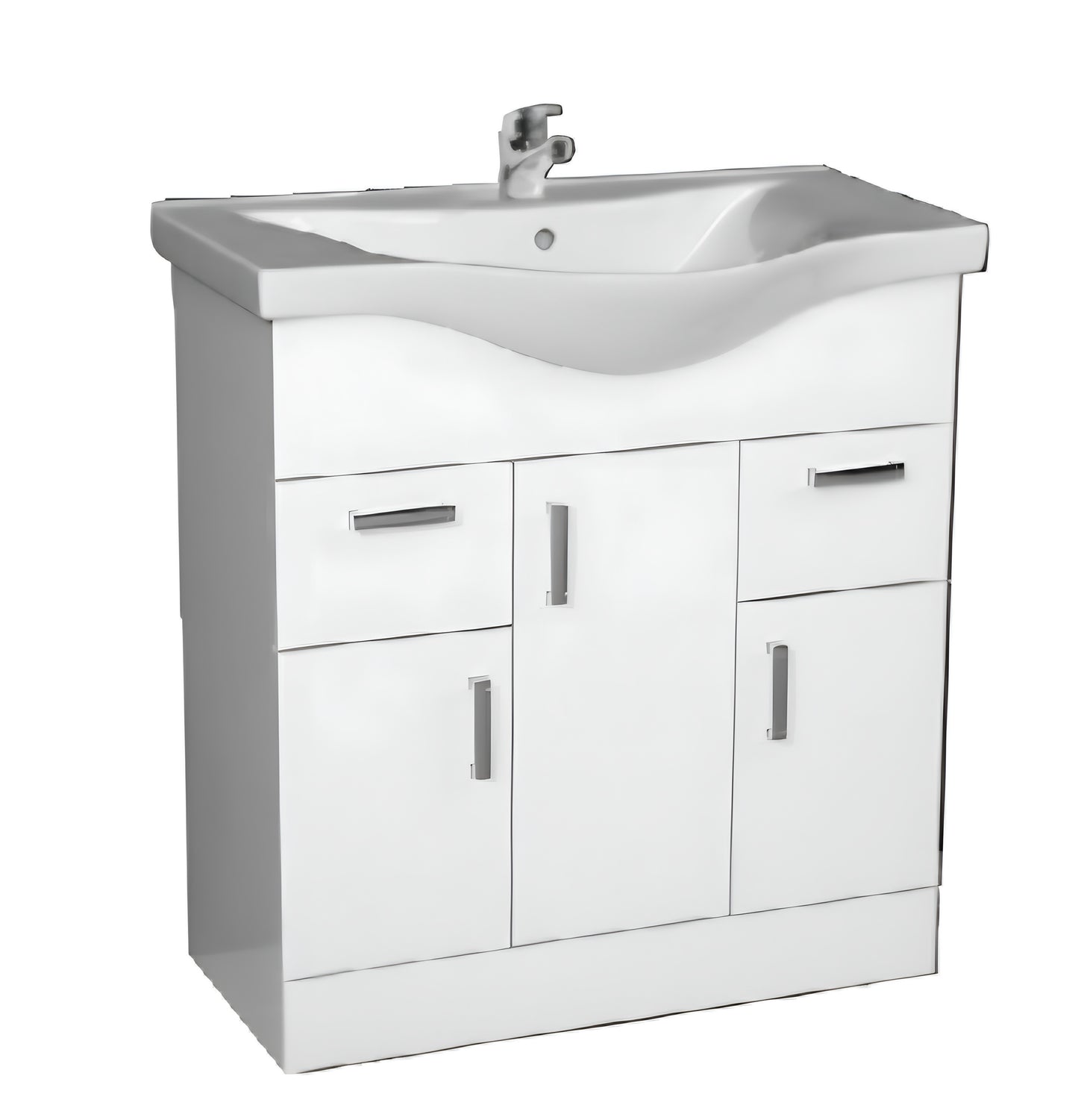 Alan T. Carr Broadway Floor Standing Doors, Drawers Unit & Basin White
