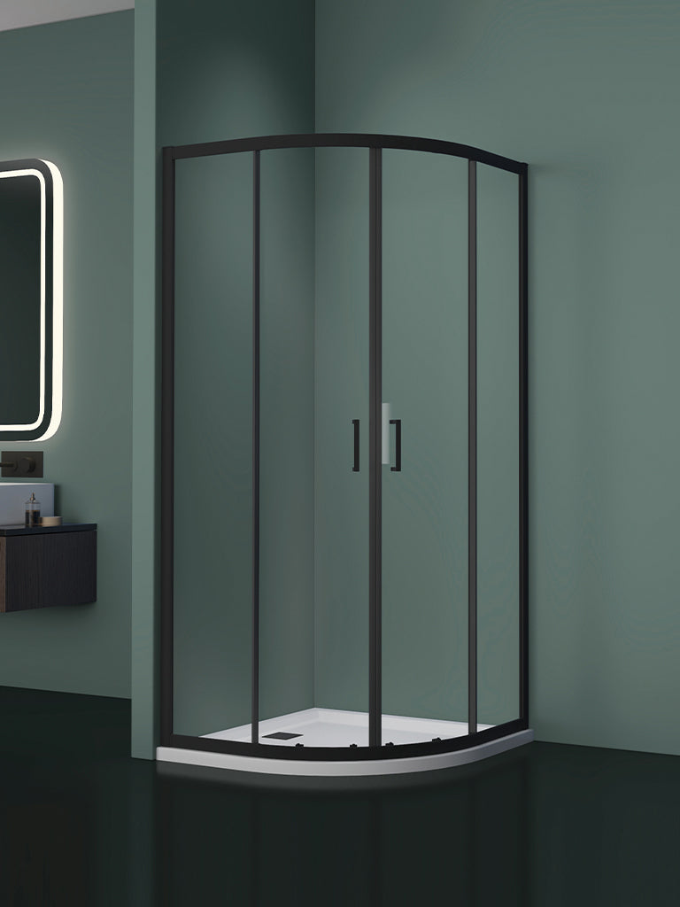 Giavani Intro 6mm Double Door Quadrant Enclosures Black