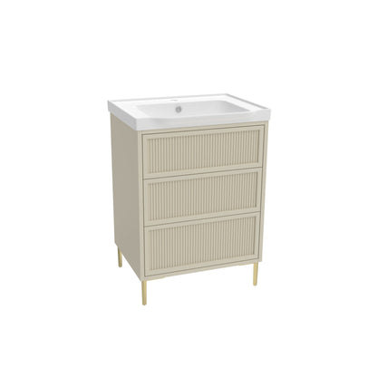 Scudo Bota 500/600/1000mm Floor Standing  Fluted Cabinet & Basin
