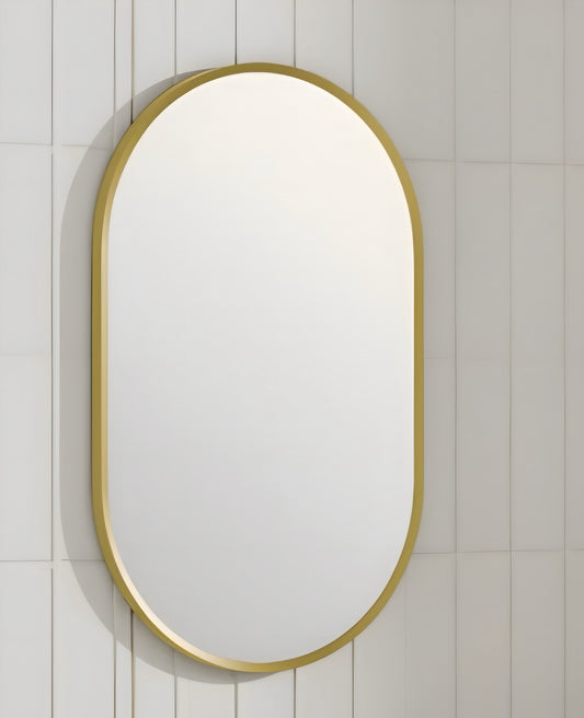 Alan T. Carr Norcia 650 x 400mm Non Electric Mirror Brushed Brass MIR021