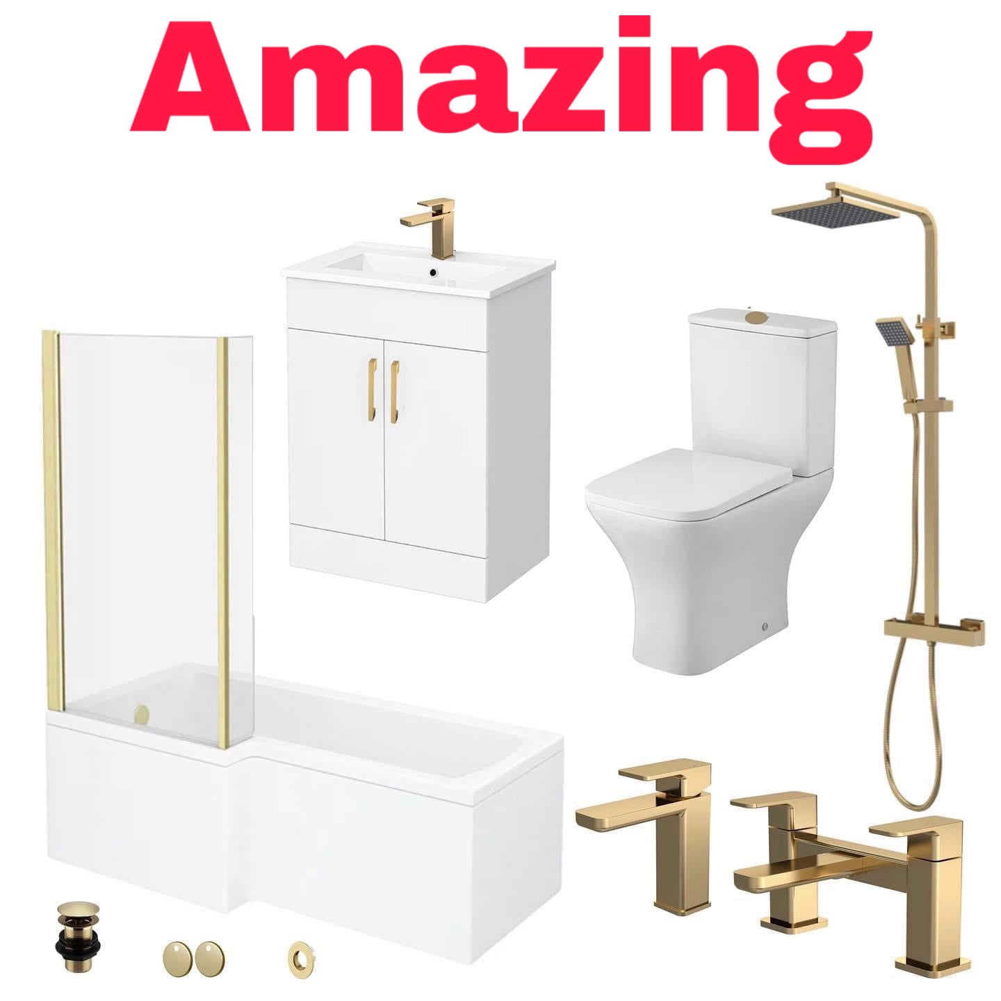 Brushed Brass Shower Bath Deal