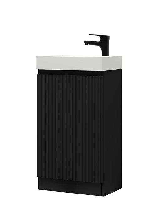 Giavani Como Floor Standing 450mm Cloakroom vanity Unit & Basin Matt Black