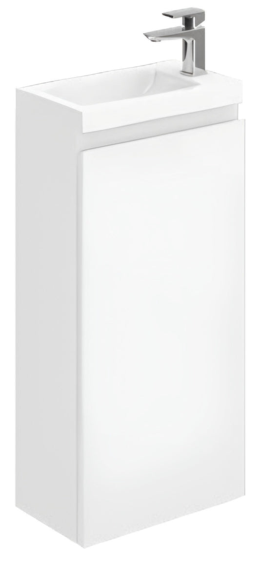 Alan T. Carr Waterproof Furniture Cloakroom Floor Unit & Basin White Gloss