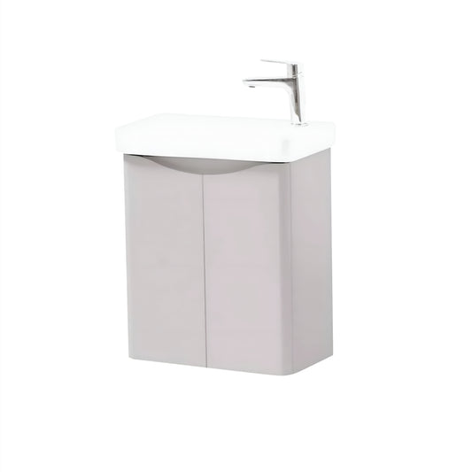 K Vit Arc Matt Cashmere 500mm Cloakroom 2 Door Wall Hung Basin/Unit