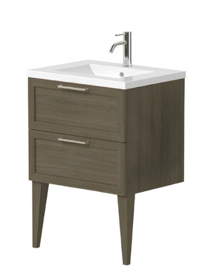Alan T. Carr 600mm Ren Wall Hung 2 Drawer Unit, Basin & 2 Legs