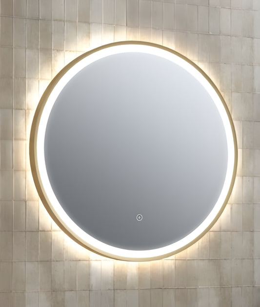 Alan T. Carr Clio Round 600mm Circular Led Mirror Demister Pad/Sensor Switch Brushed Brass MIR632