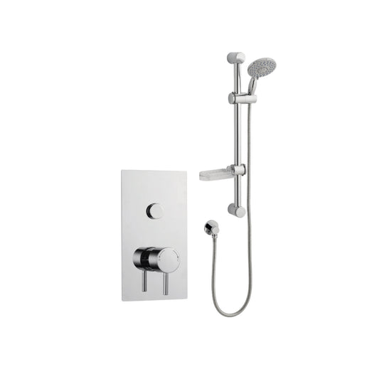 Plan Option 8 Single Round Push Button Thermostatic Concealed Shower with Adjustable Slide Rail Kit