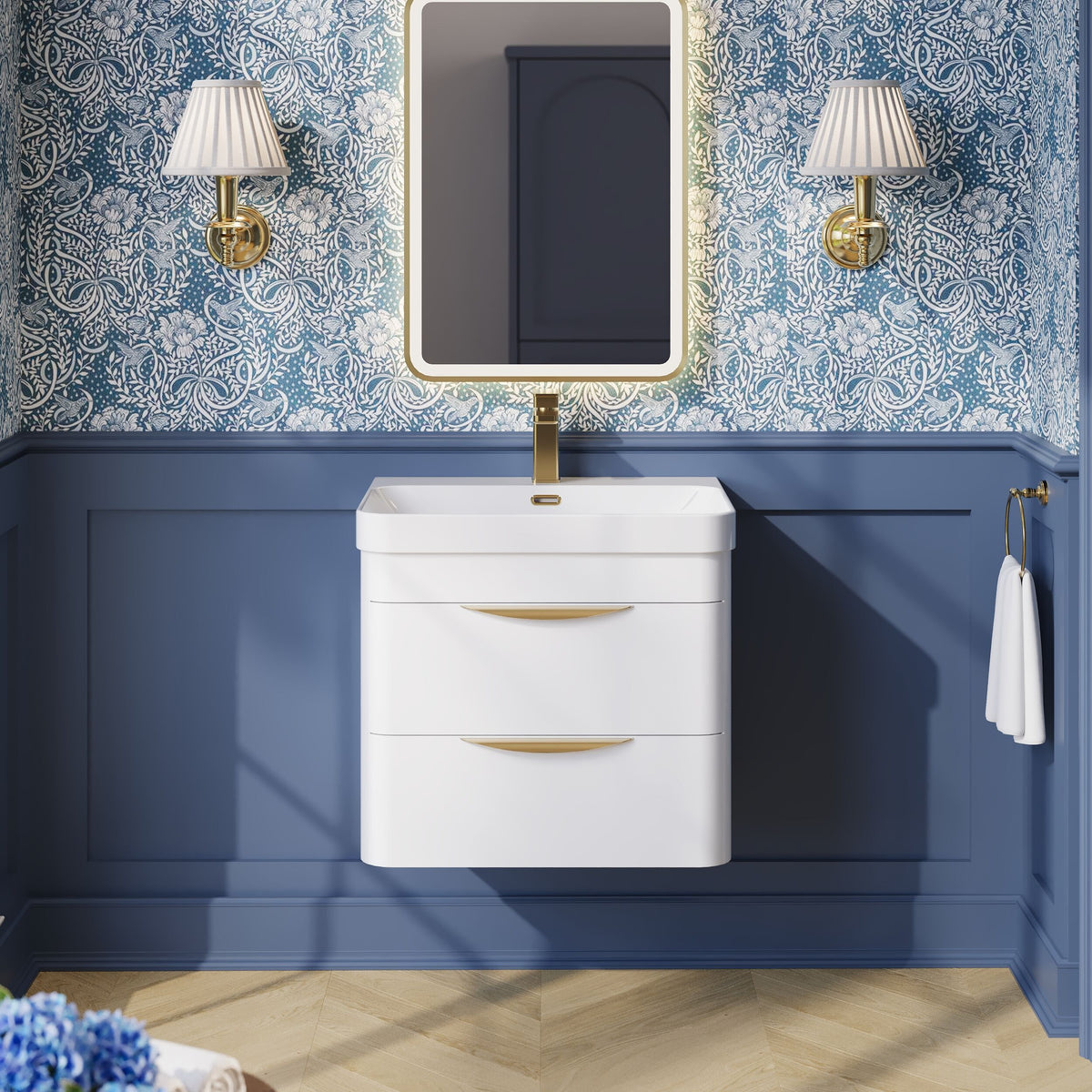 Nuie Parade Wall Hung 2 Drawer Unit 600/800mm. Various Colors