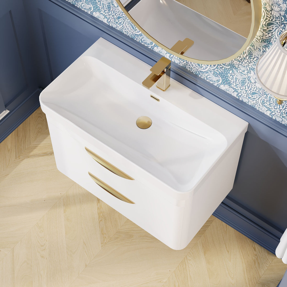 Nuie Parade Wall Hung 2 Drawer Unit 600/800mm. Various Colors