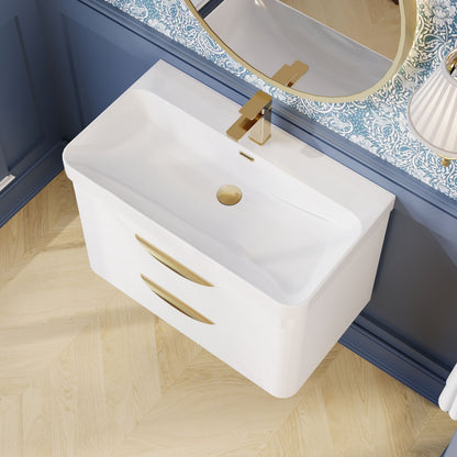 Nuie Parade Wall Hung 2 Drawer Unit 600/800mm. Various Colors