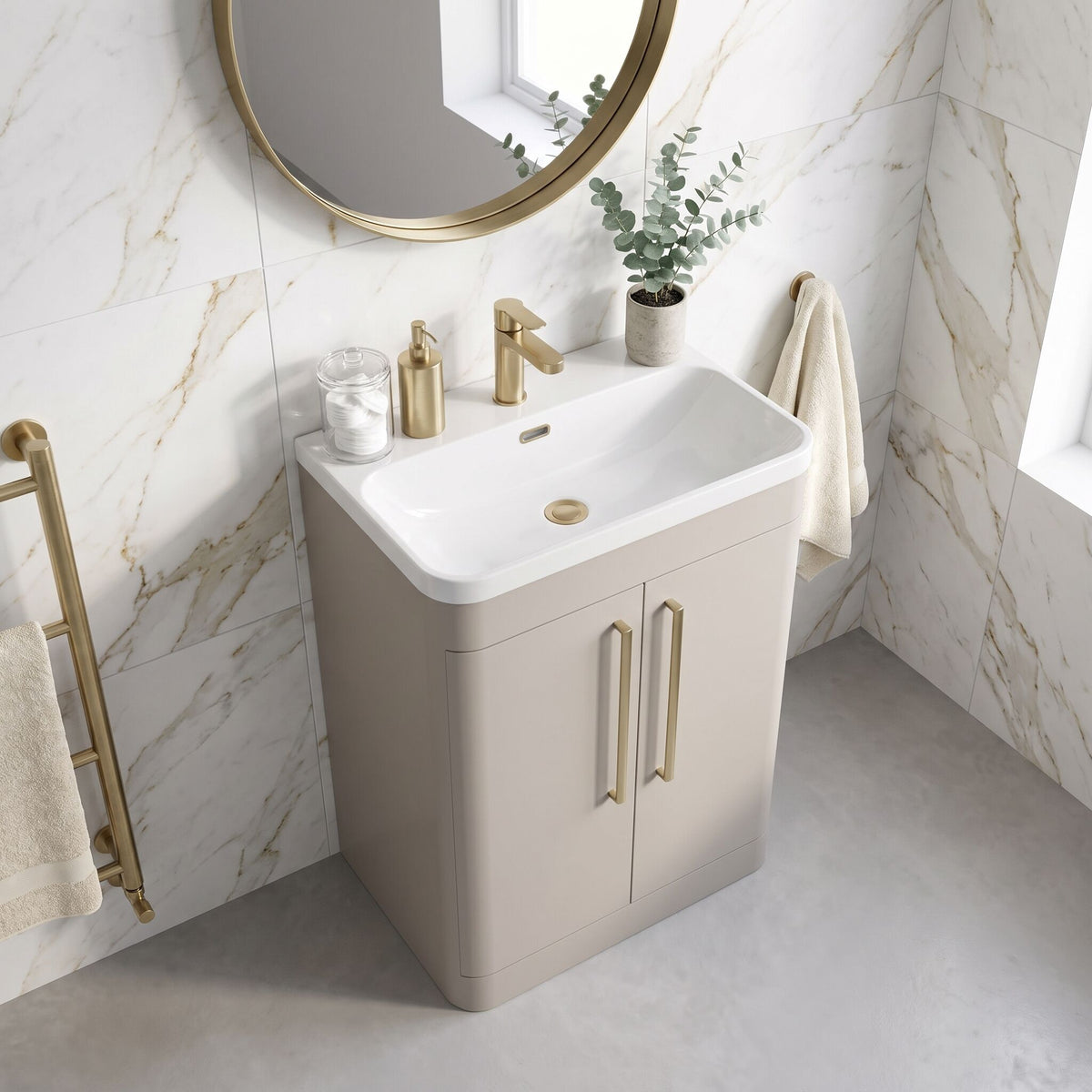 Nuie Parade Floor Standing 2 Door Unit 600mm. Various Colors