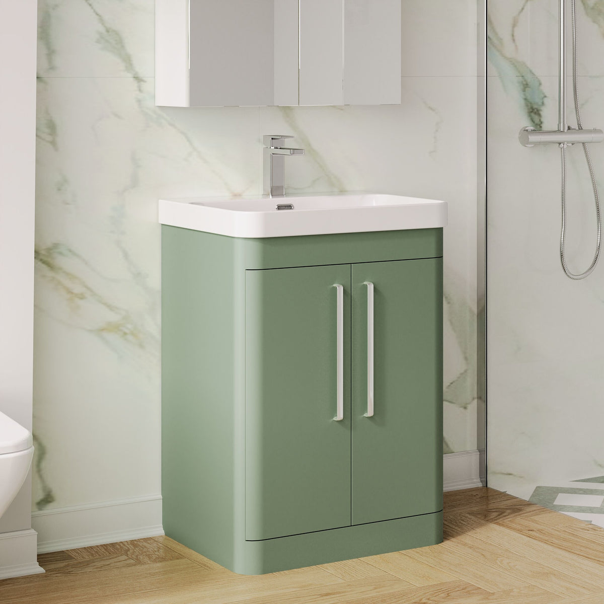 Nuie Parade Floor Standing 2 Door Unit 600mm. Various Colors