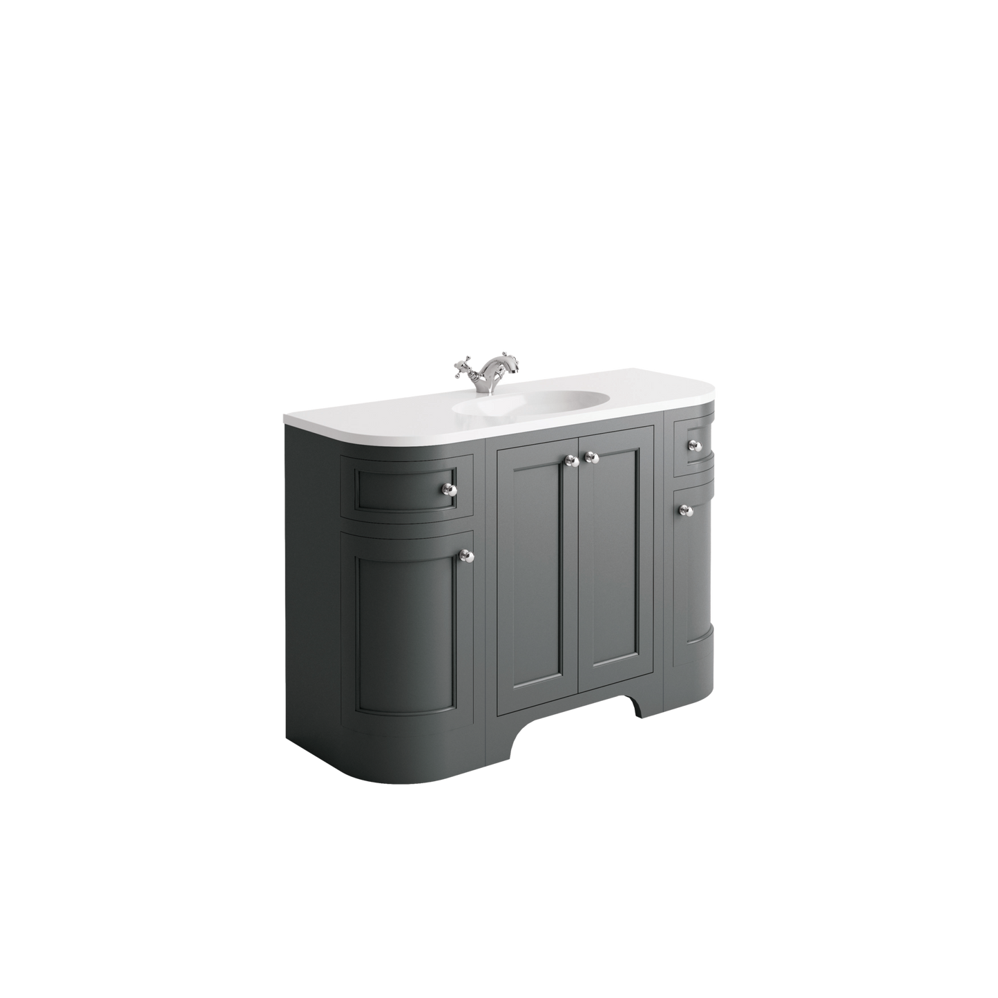 Scudo Harrogate Brunswick 1200 Curved Floor Cabinet & Basin