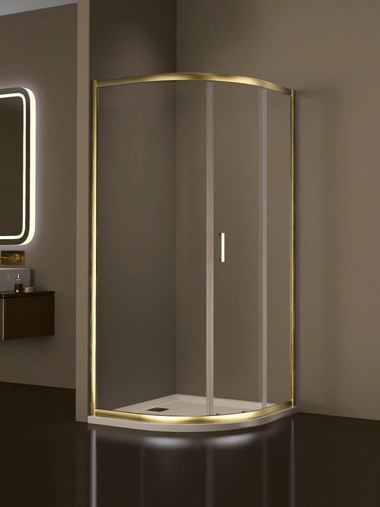 Giavani Intro 6mm Single Door Quadrant Brushed Brass