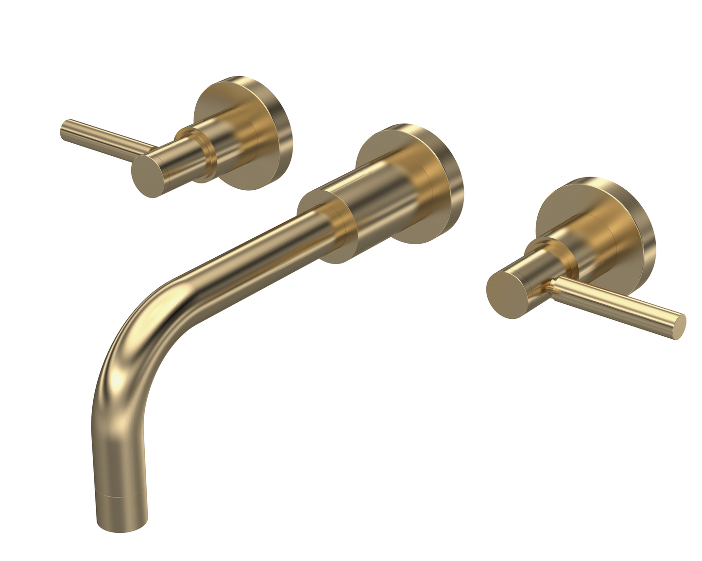 Tec Crosshead/Lever Brushed Brass Basin/Bath Taps
