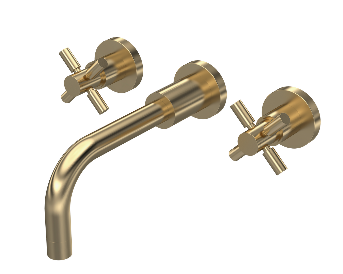 Tec Crosshead/Lever Brushed Brass Basin/Bath Taps