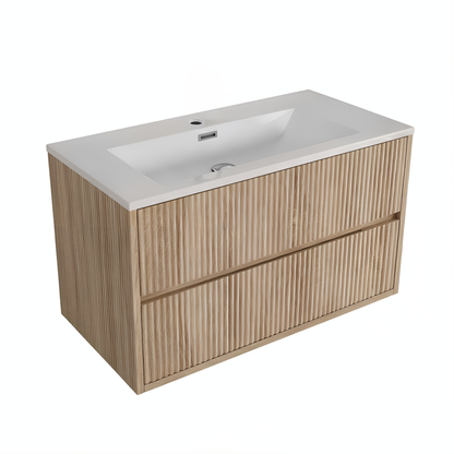 Scudo Linear Square 600/800mm Wall Hung Cabinet & Basin