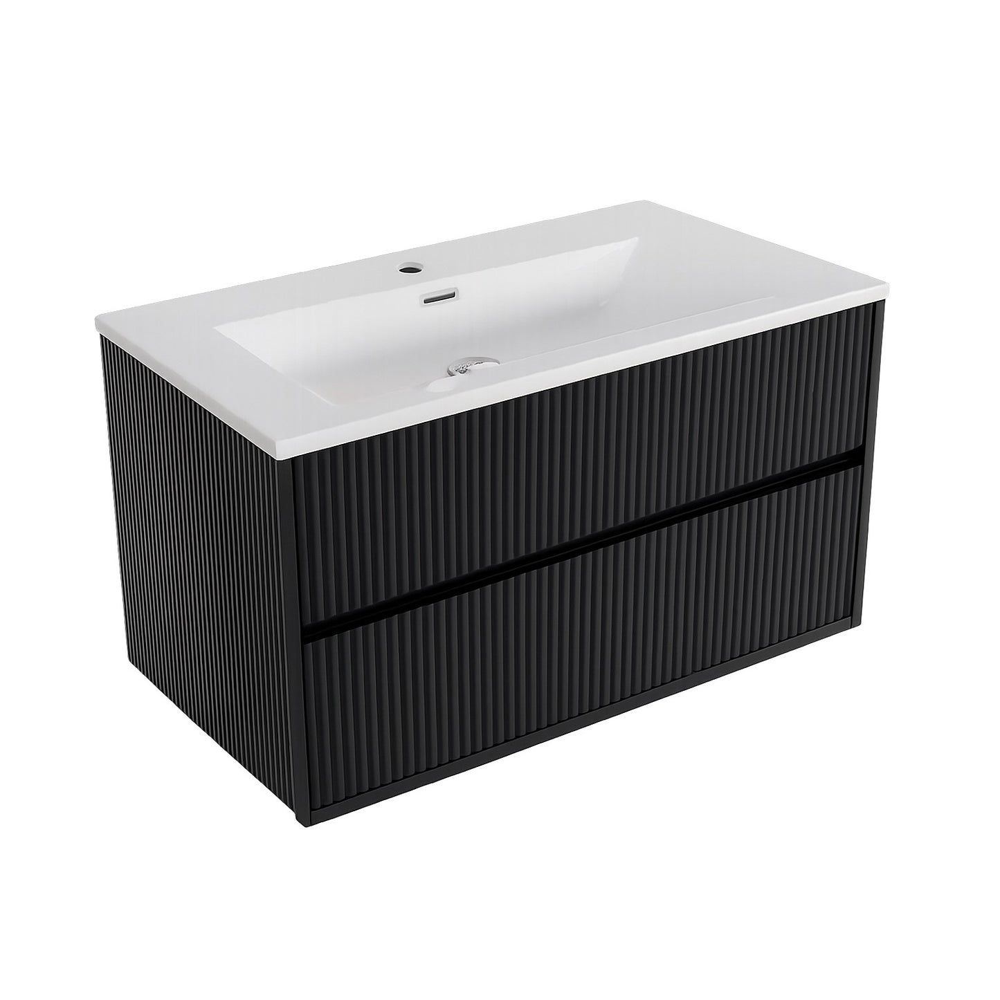 Scudo Linear Square 600/800mm Wall Hung Cabinet & Basin