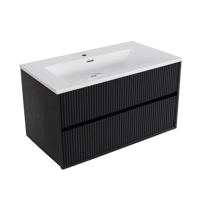 Scudo Linear Square 600/800mm Wall Hung Cabinet & Basin