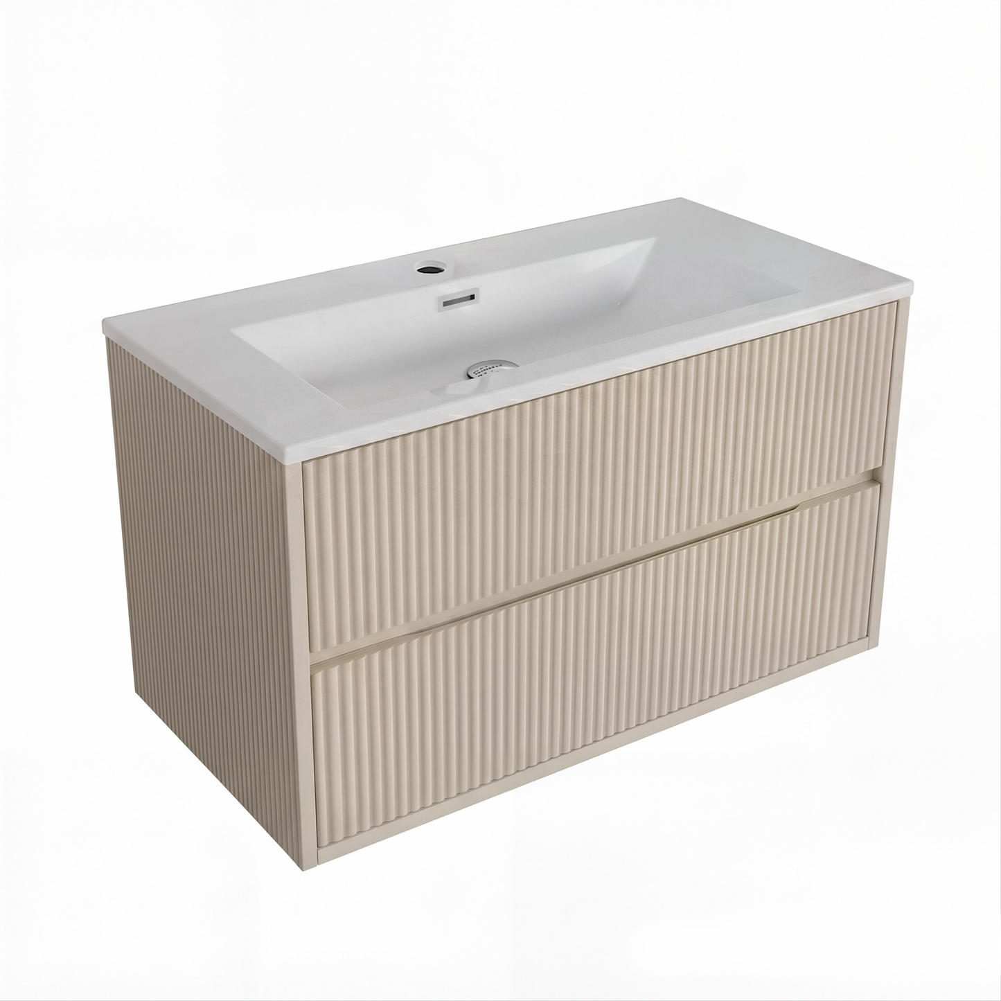 Scudo Linear Square 600/800mm Wall Hung Cabinet & Basin