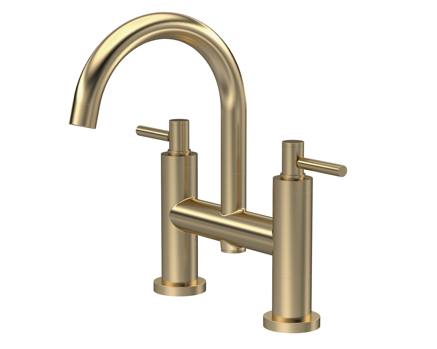 Tec Crosshead/Lever Brushed Brass Basin/Bath Taps