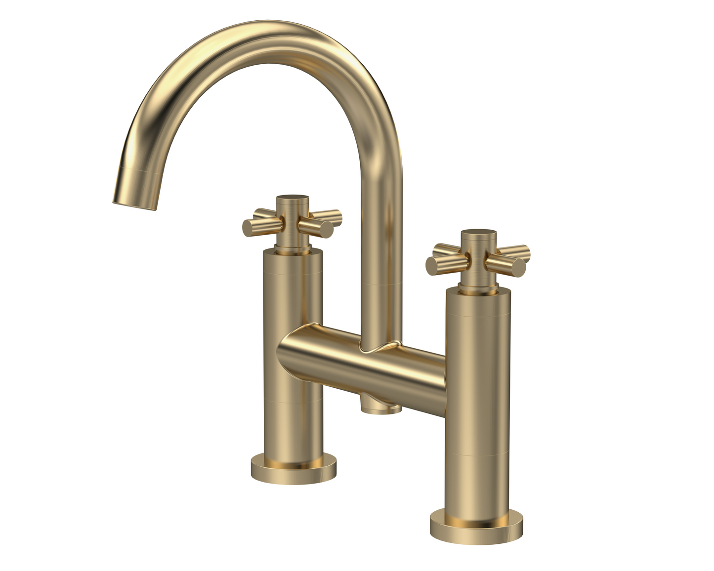 Tec Crosshead/Lever Brushed Brass Basin/Bath Taps