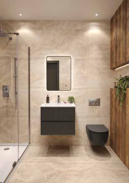 Scudo Linear Square 600/800mm Wall Hung Cabinet & Basin