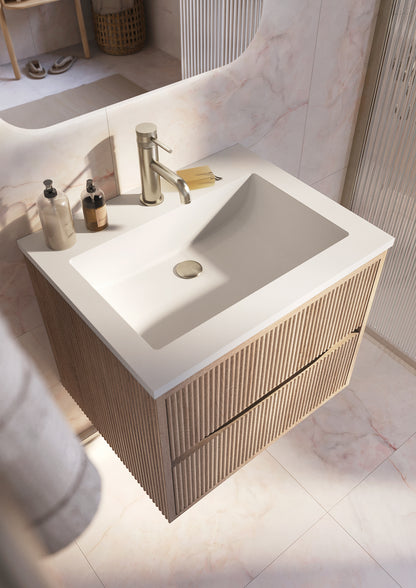 Scudo Linear Square 600/800mm Wall Hung Cabinet & Basin