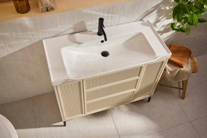 Scudo Bota 500/600/1000mm Floor Standing  Fluted Cabinet & Basin