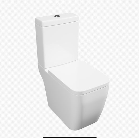 K Vit Genoa Square Rimless pan, Cistern & Seat