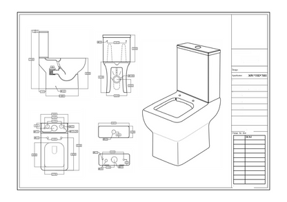 Scudo Choices 550mm Short Projection Rimless WC Pan with Cistern & Soft Close Seat
