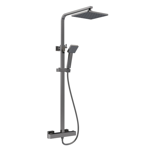 Nuie JTY786 Square Pewter Bar Shower with Drencher