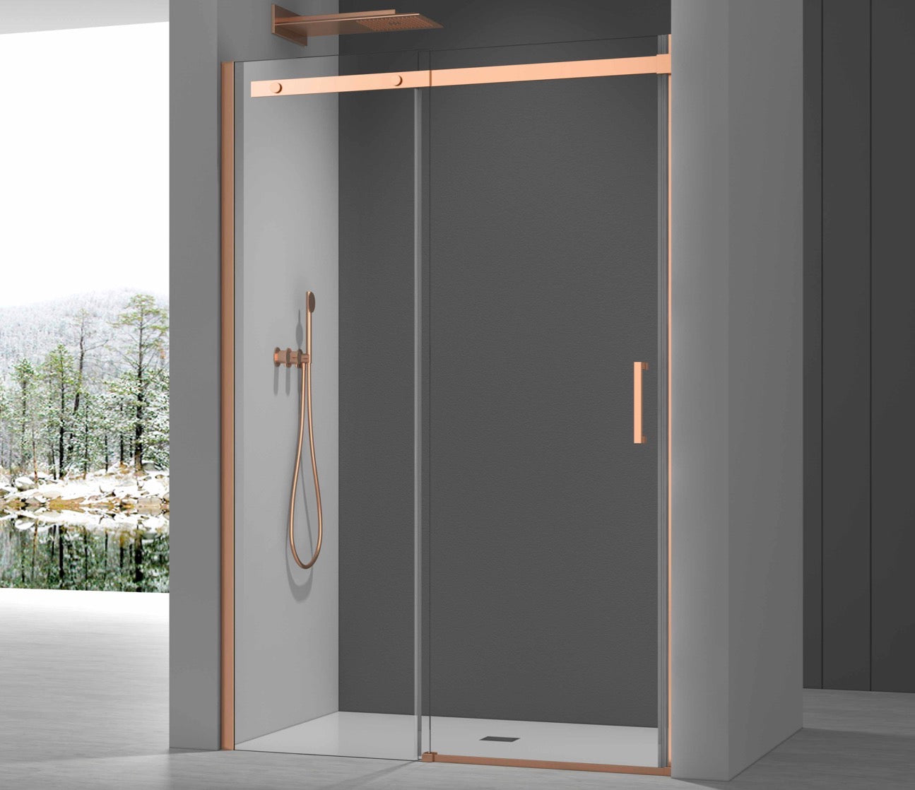 Alan T. Carr Elite 8mm Brushed Bronze Sliding Door