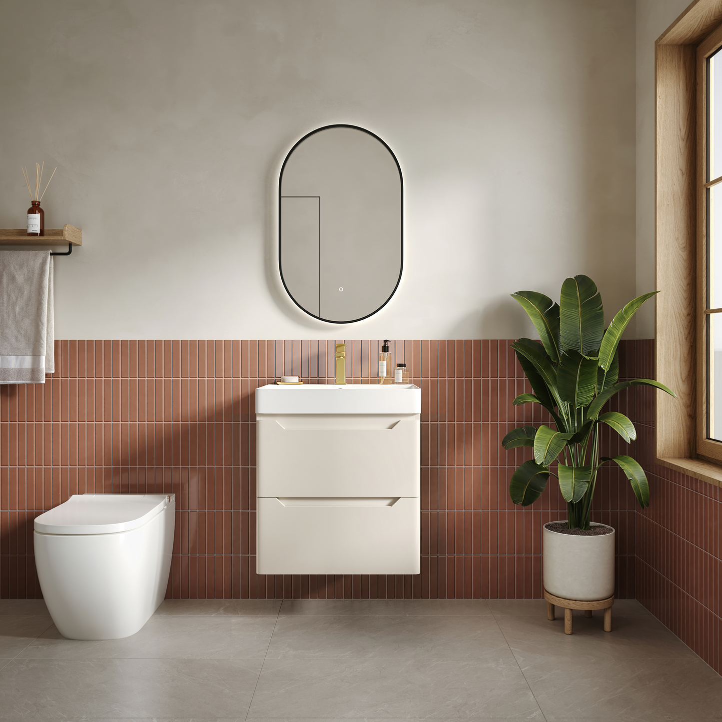 Giavani Sienna Wall Hung 600/800mm Vanity Matt Cashmere