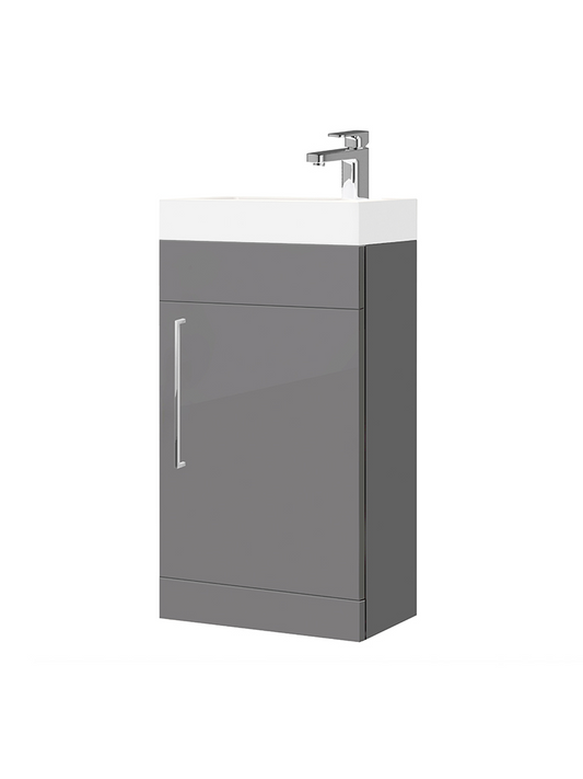 Giavani Edge Floor Standing 400mm Cloakroom vanity Unit & Basin Dove Grey