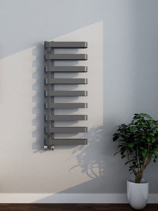 Giavani Hermes Anthracite Heated Towel Rail 1300 x 500