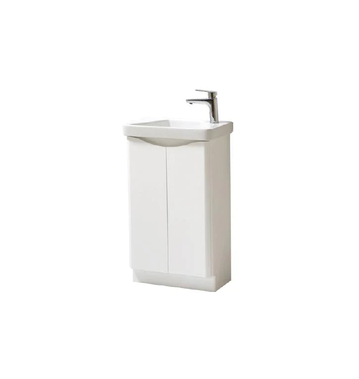 Arc 500mm Floorstanding Cloakroom 2 Door Unit & Ceramic Basin - H840xW500xD290