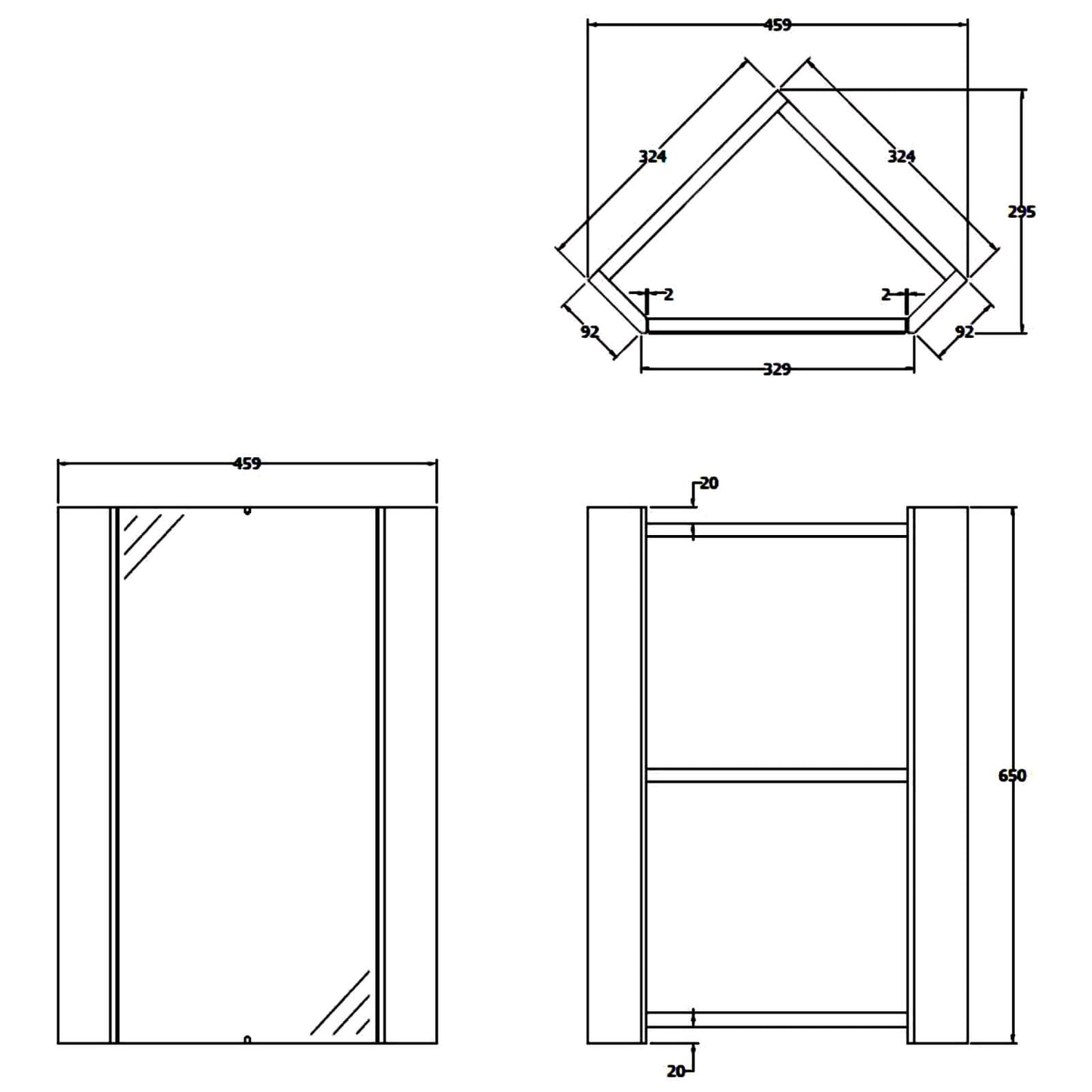 Mayford Corner Mirror Cabinet