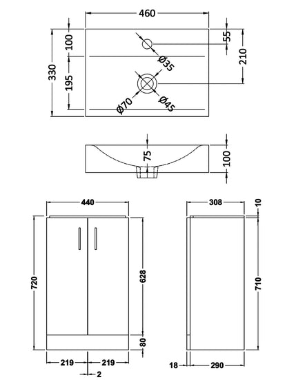 Mayford 450mm Cabinet & Basin