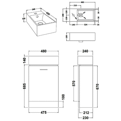Mayford 480mm Cabinet & Basin